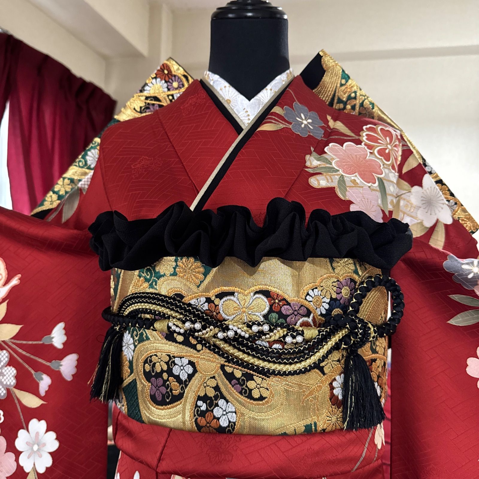 リクエスト商品・豪華振袖セット(6点)・袋帯・半衿・重ね衿・帯揚げ