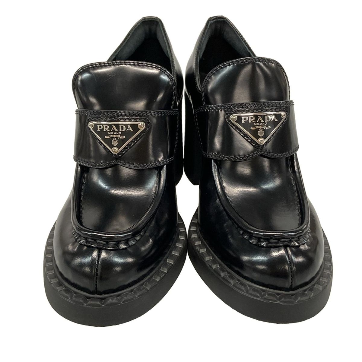 PRADA(プラダ) ローファー 35 1/2 レディース チョコレート ブラッシュ