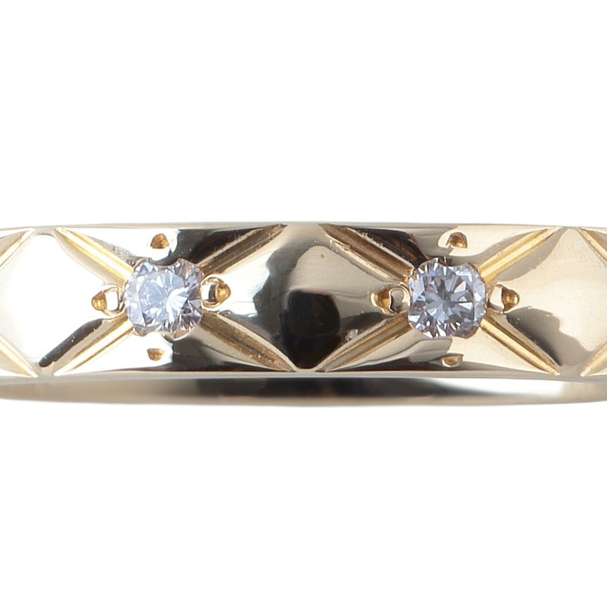 シャネル 56（約15号） pt950 マトラッセ ミディアム ダイヤ リング シャネル ダイヤ リング マトラッセ ミディアム フルダイヤ 9PD #47