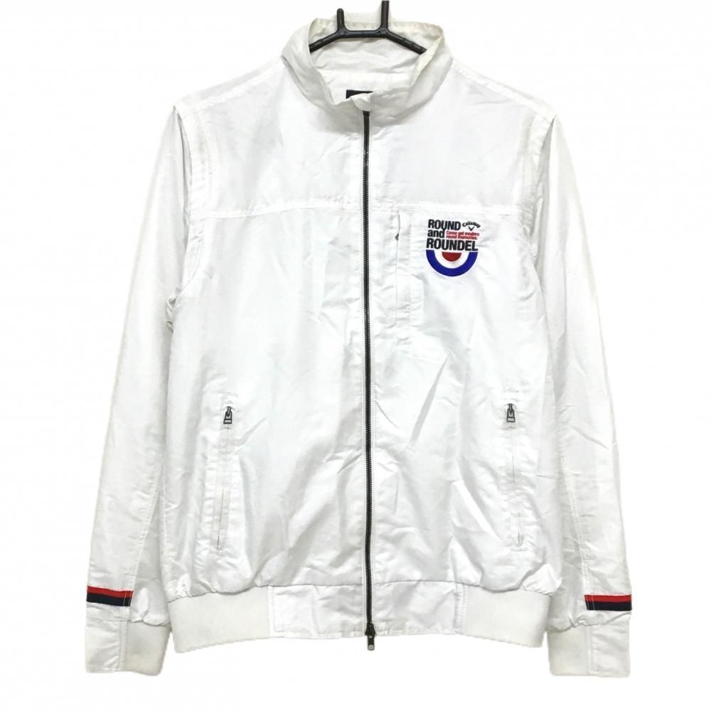 キャロウェイ 2WAYジャケット 白 地模様 裏メッシュ 袖着脱可 メンズ M