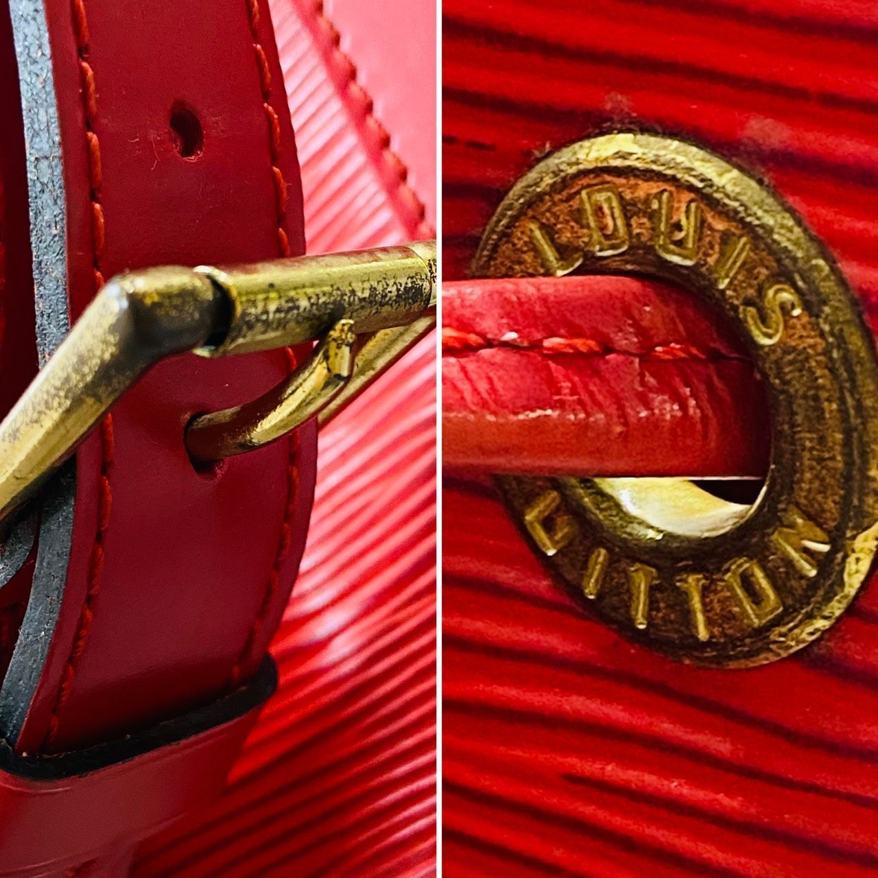 ☆ルイヴィトン LOUIS VUITTON プチノエ エピ カスティリアンレッド 赤