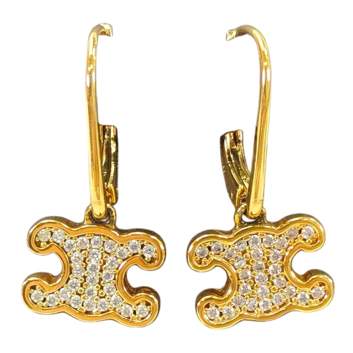 CELINE セリーヌ トリオンフ ラインストーン ピアス ゴールド 管理番号