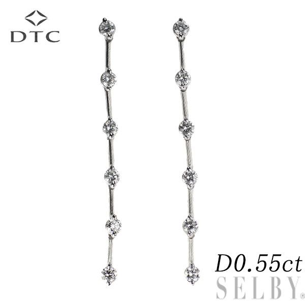 DTC K18WG ダイヤモンド ピアス 0.55ct LINE - メルカリ