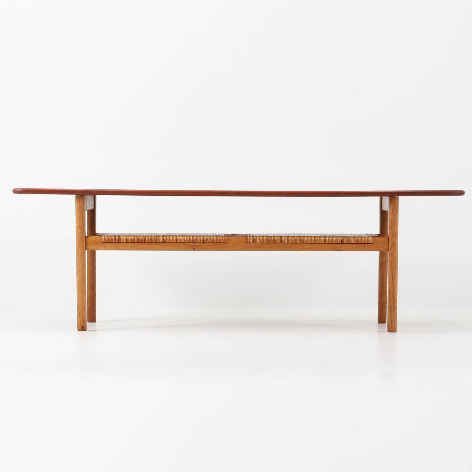 Hans J. Wegner センターテーブル AT10 チーク×オーク×ラタン 幅160cm