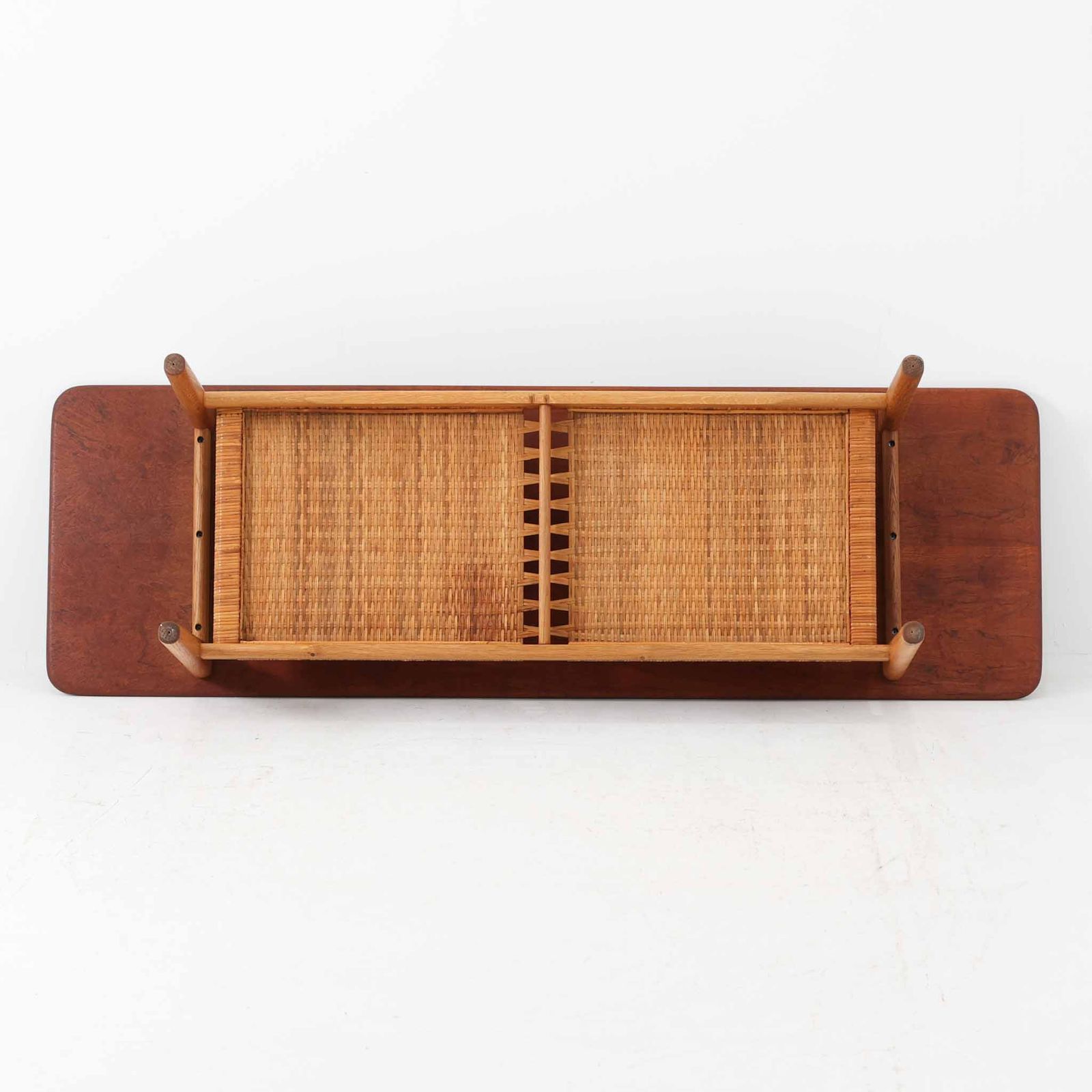 Hans J. Wegner センターテーブル AT10 チーク×オーク×ラタン 幅160cm 
