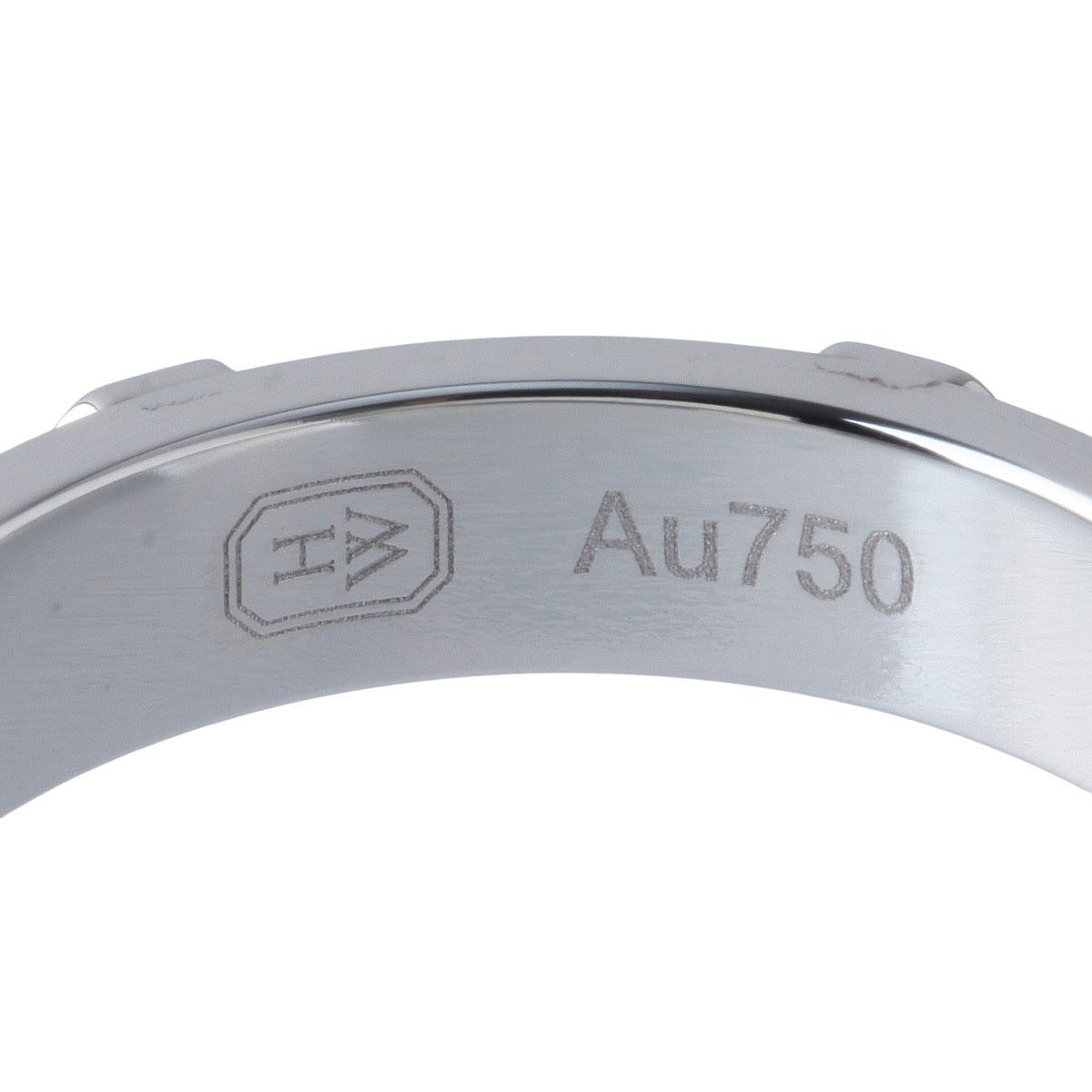 ハリーウィンストン HWロゴ バンド ダイヤ リング 1PD 16号 Au750WG