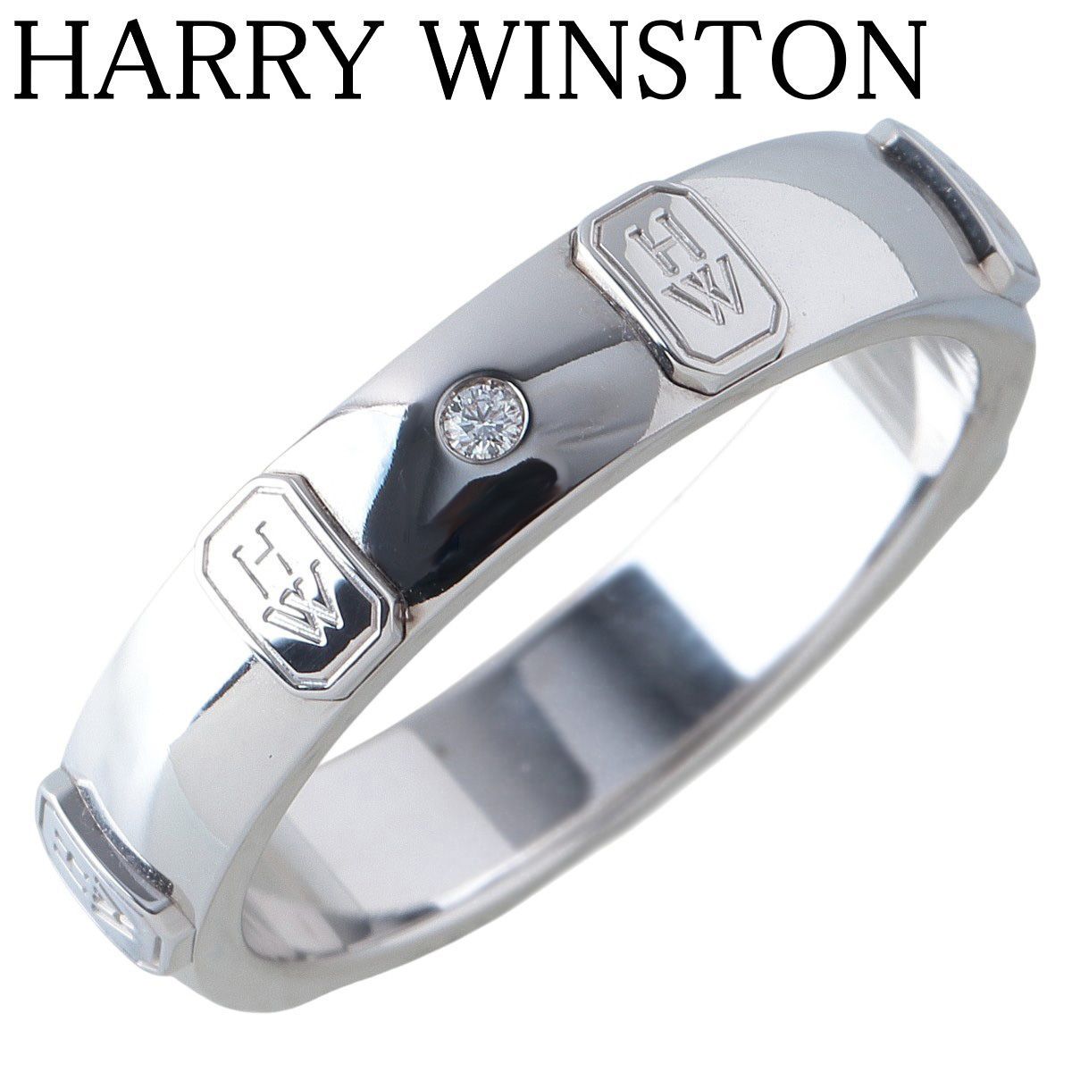 Ｋan2024製10号HARRY WINSTON 証明書箱付HWロゴリング HW ロゴ・ダイヤモンド・ローズゴールドリング｜ハリー・ウィンストン