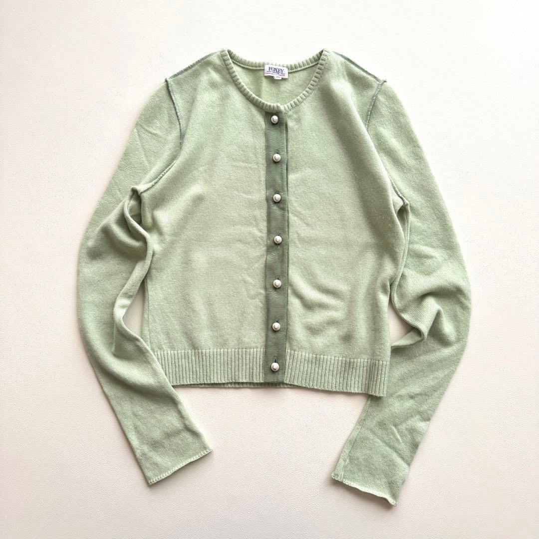 9.8万✨未使用 フォクシー カーディガン カシミヤ混 23年 グリーンティ 楽天市場】foxey カーディガンの通販