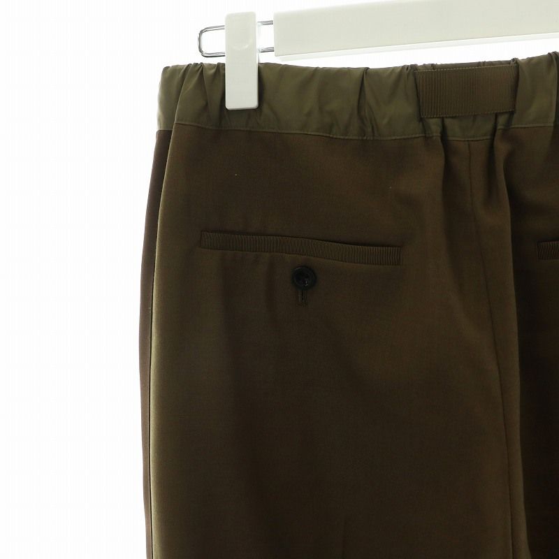 【中古】サカイ sacai Suiting Pants テーパードパンツ ライン 1 カーキ 22-06180 /AN40 レディース サカイ sacai Suiting Pants テーパードパンツ ライン 1 カーキ 22