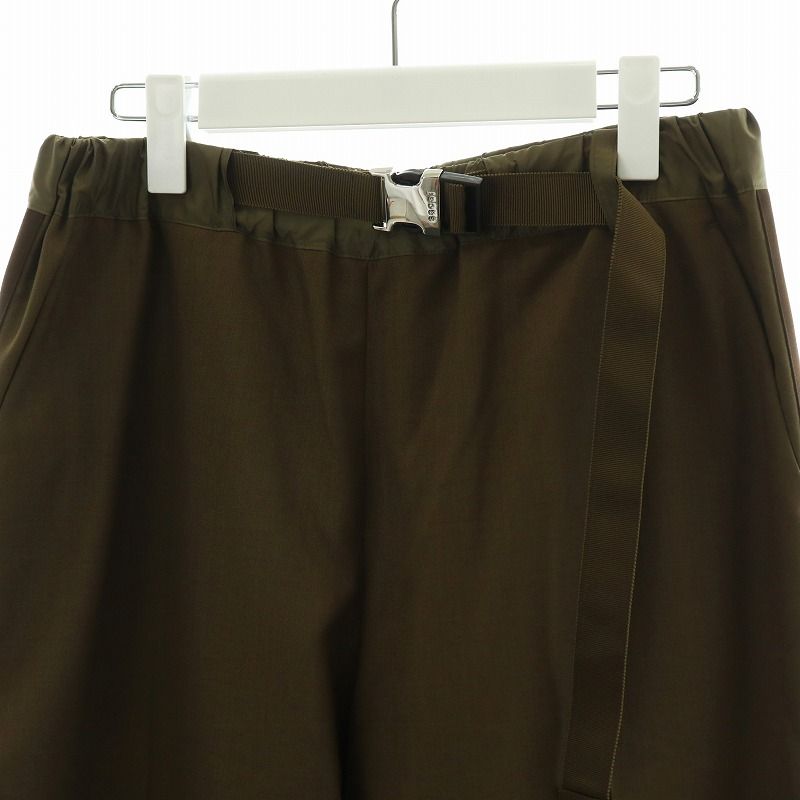 サカイ sacai Suiting Pants テーパードパンツ ライン 1 カーキ 22