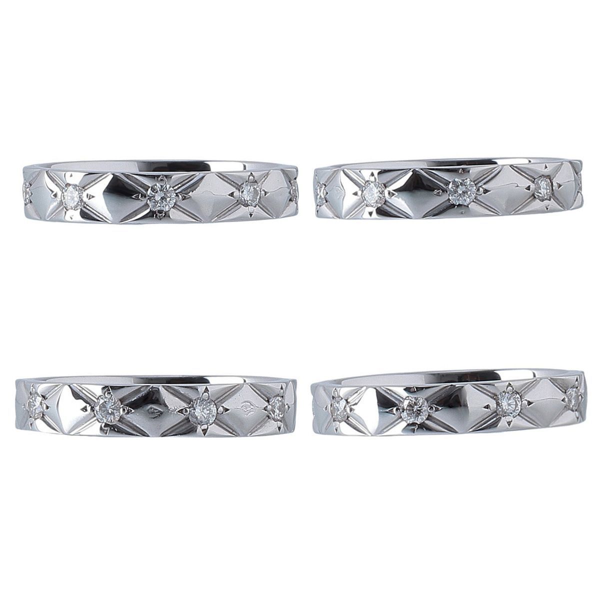 シャネル ダイヤ リング マトラッセ ミディアム フルダイヤ 9PD #47 幅