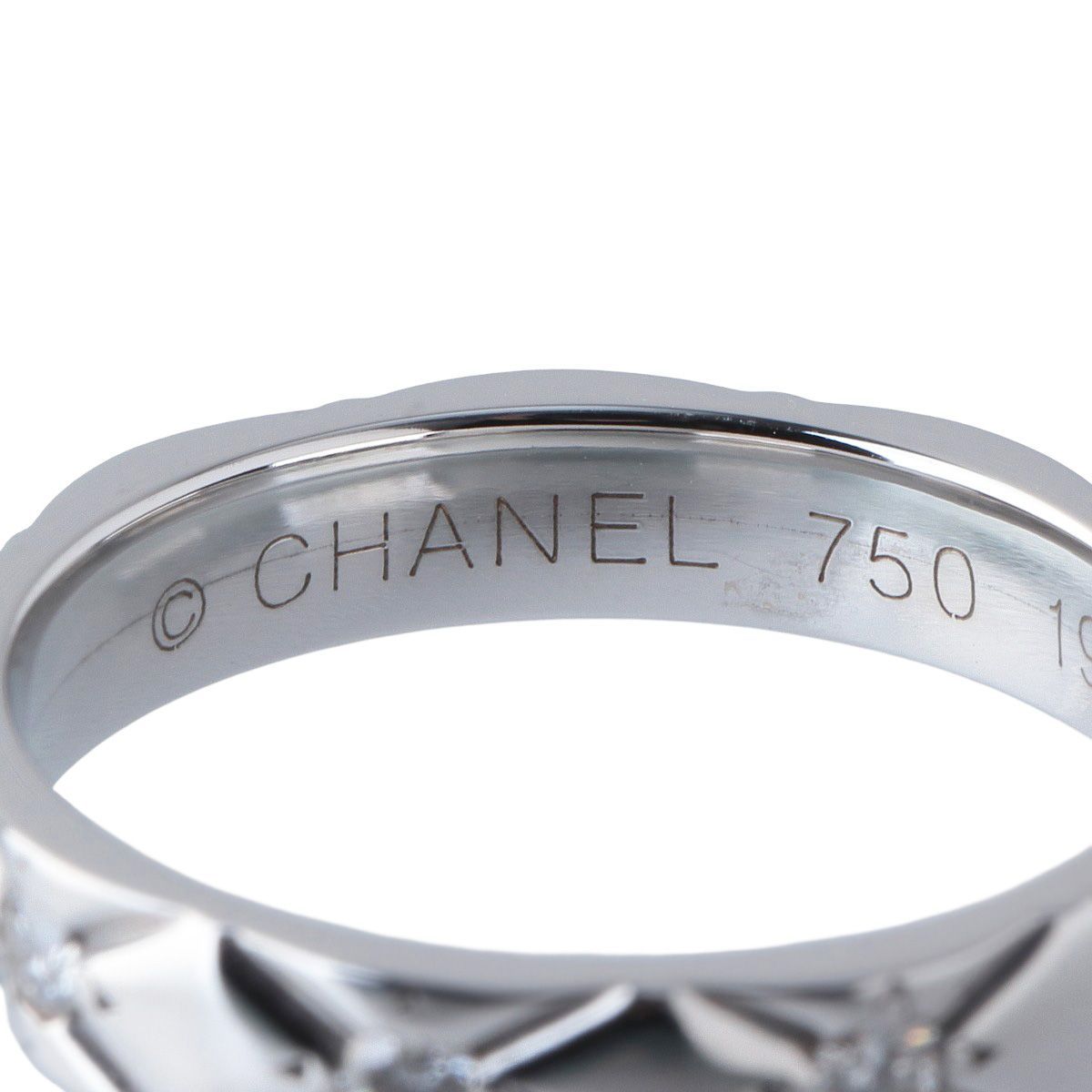 【美品】CHANEL マトラッセ　リング　ミディアム　50号 シャネル ダイヤ リング マトラッセ ミディアム フルダイヤ 9PD #47 幅