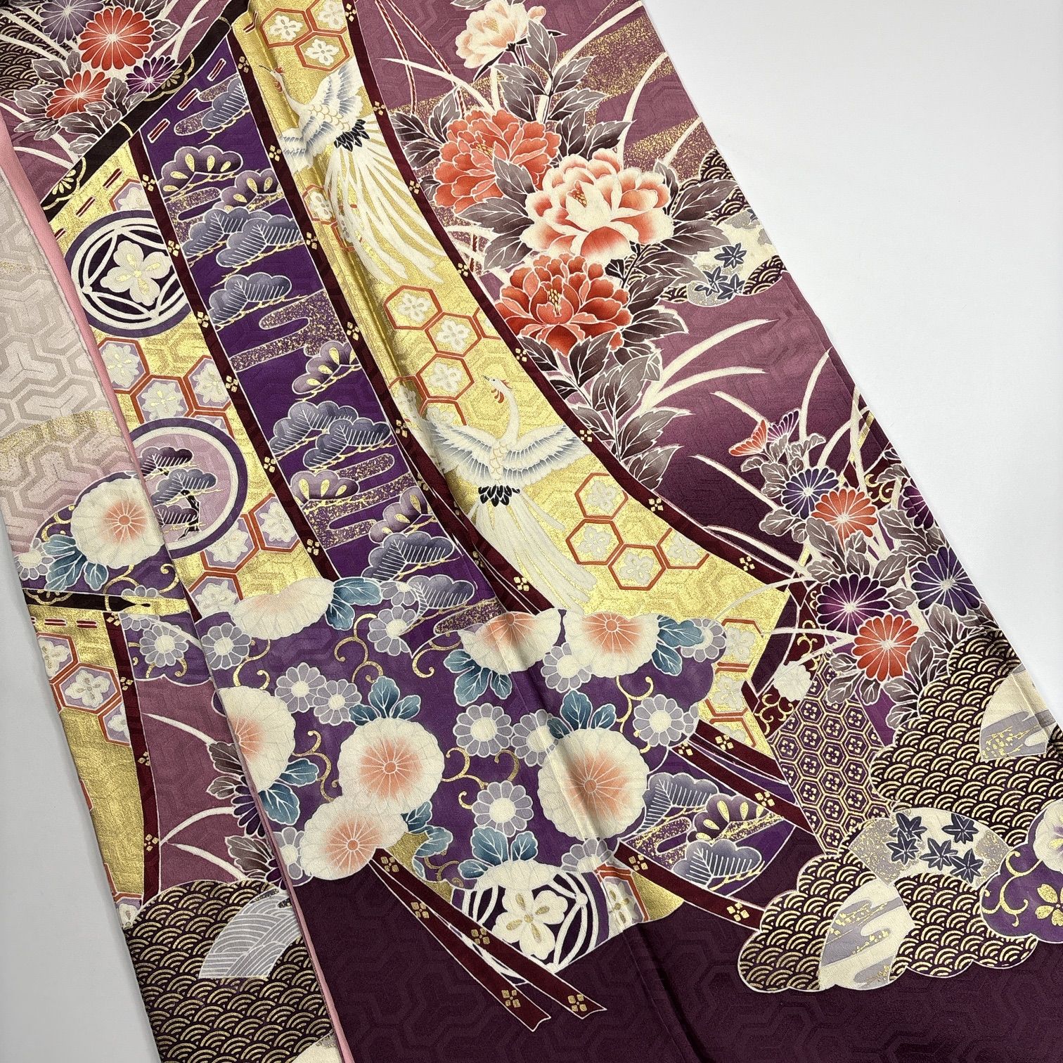 振袖 4枚 正絹 着物まとめ売り 同梱購入歓迎 リメイク用 着付け練習用