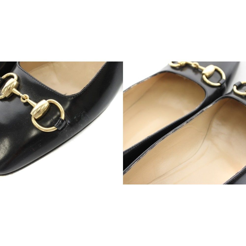 グッチ GUCCI ホースビット パンプス チャンキーヒール スクエアトゥ