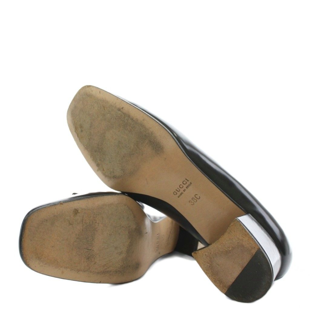 グッチ GUCCI ホースビット パンプス チャンキーヒール スクエアトゥ