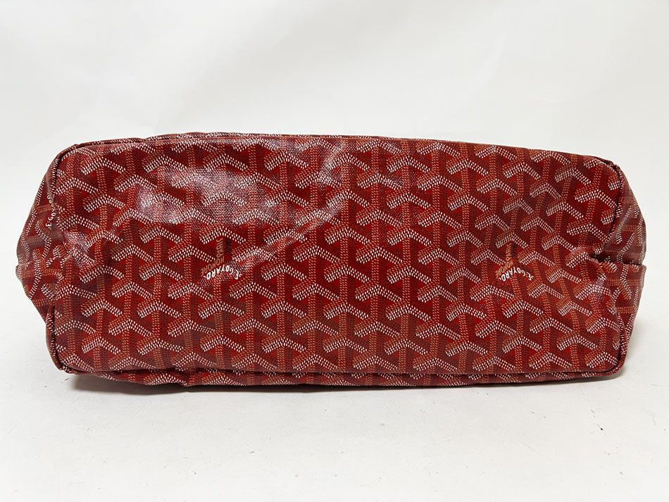 最終値下げ サンルイPM トート レッド ポーチ付き GOYARD（ゴヤール） サンルイPM トートバッグ PVCコーティング