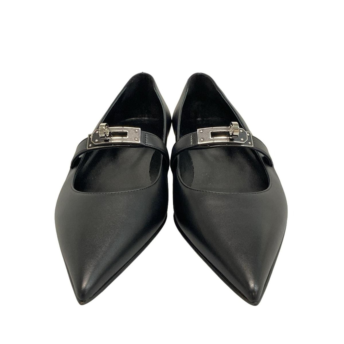 HERMES(エルメス) フラットシューズ 36 1/2 レディース美品 ケリー 黒