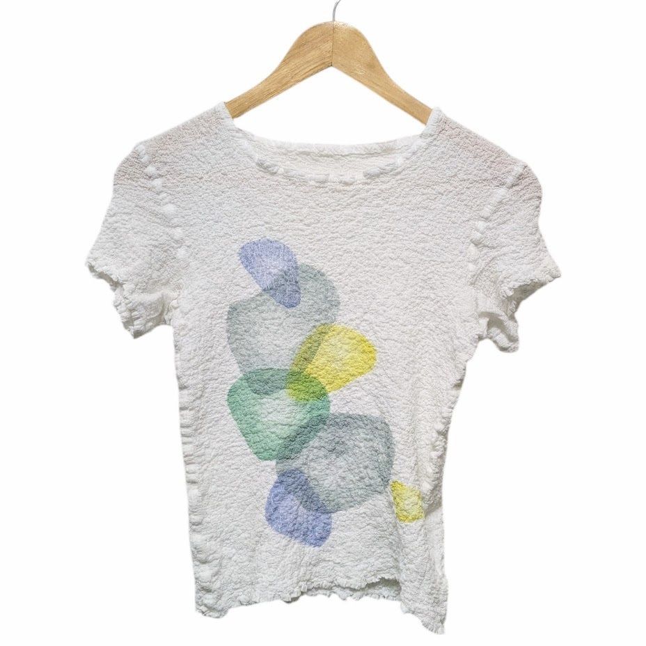 【美品】me イッセイミヤケ ミー リボン カリフラワープリーツ カットソー 美品】me イッセイミヤケ ミー リボン カリフラワープリーツ