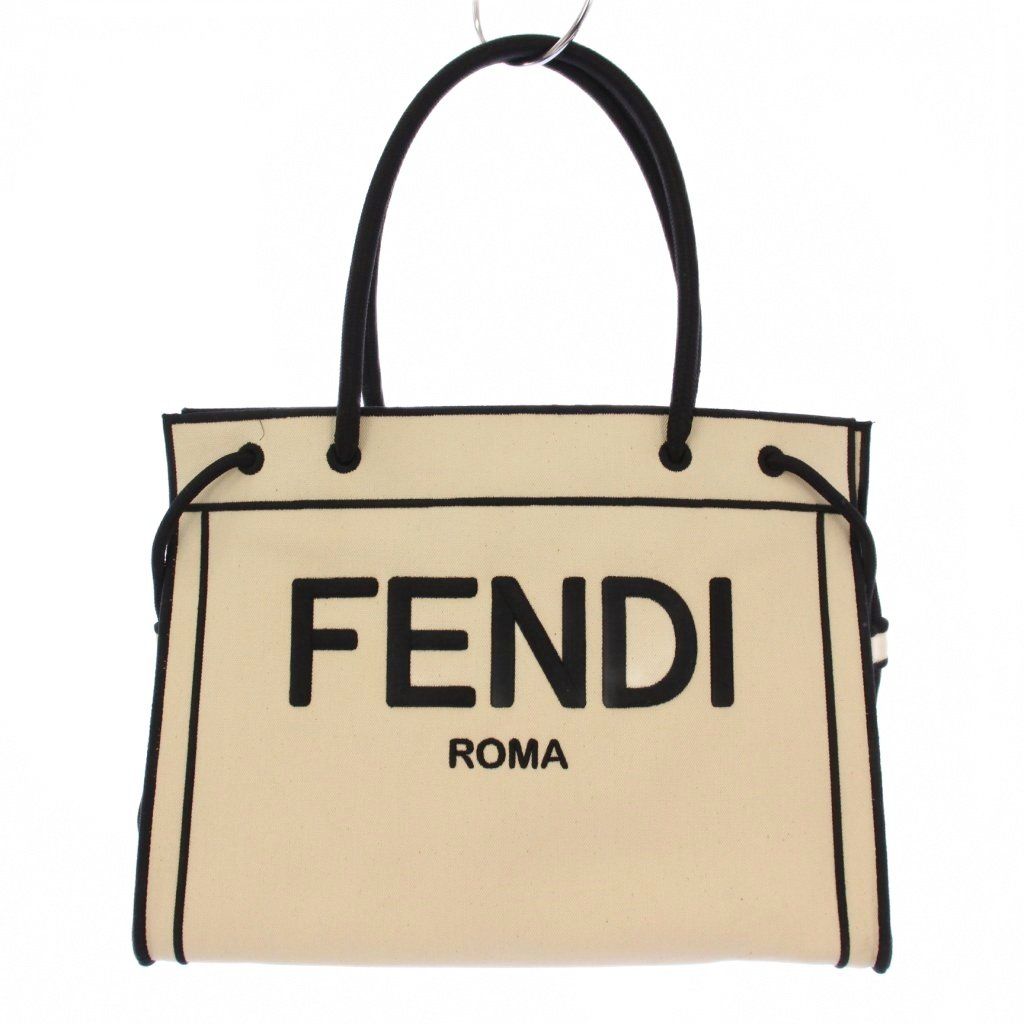 【中古】フェンディ FENDI Roma Go To ショッパー トートバッグ ハンドバッグ 白 8BH378 /KH ■OH レディース フェンディ FENDI Roma Go To ショッパー トートバッグ ハンドバッグ