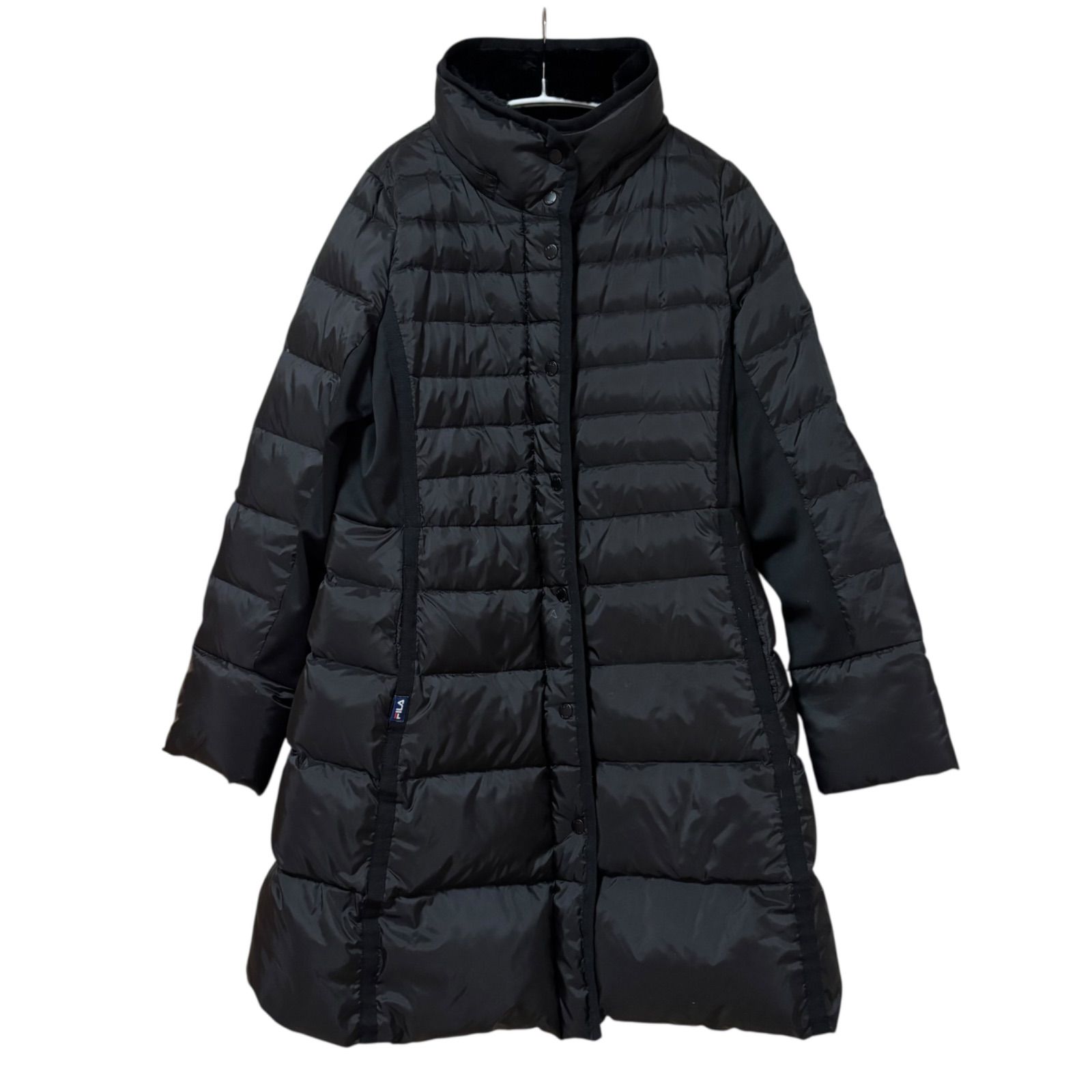 未使用✨FILA GOLF【M】ボアロングダウンコート撥水加工　フードAライン黒 ZM1693 FILA GOLF フィラゴルフ ロングダウンコート ブラック ボア