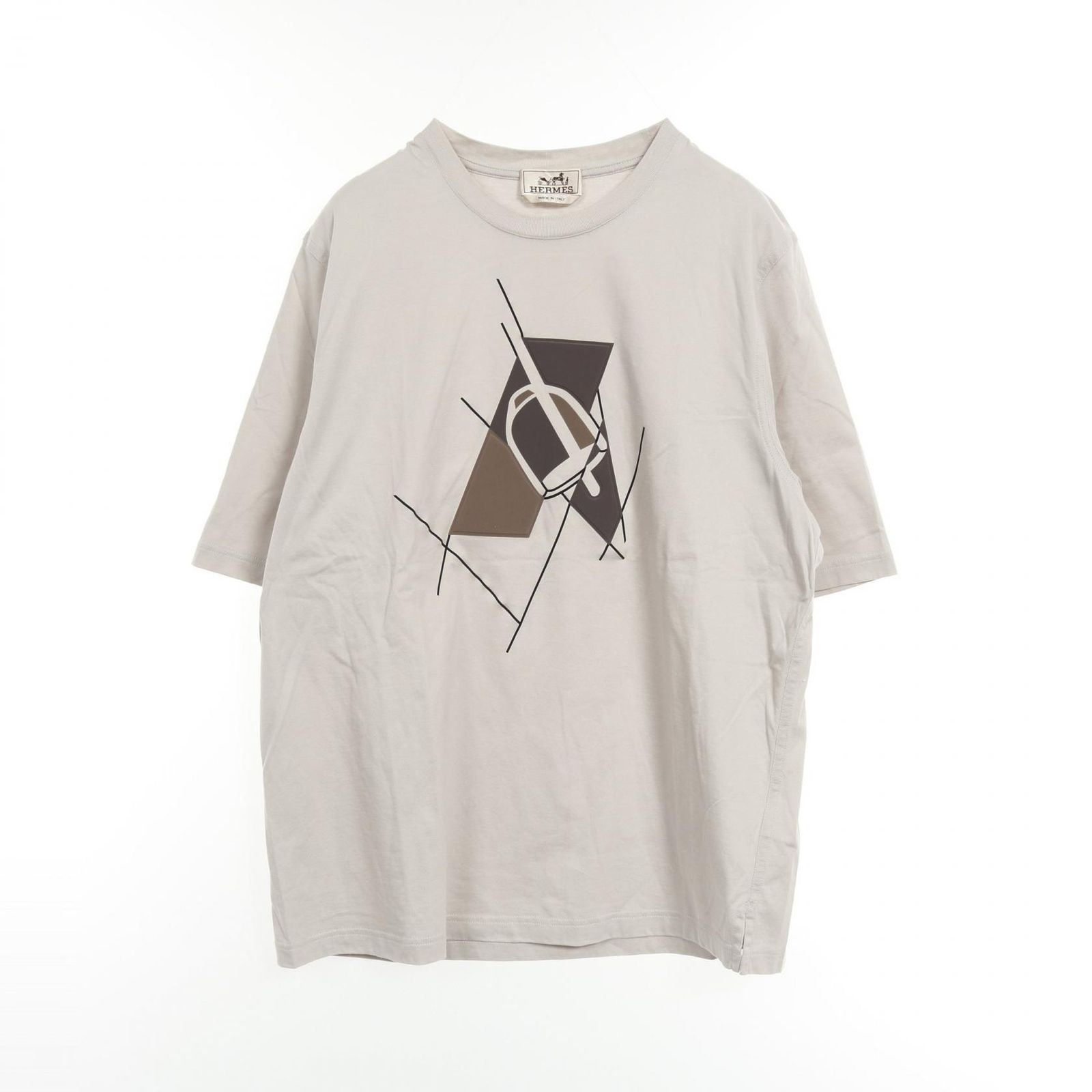 エルメス HERMES カットソー Etrier en Fragments コットン Tシャツ 