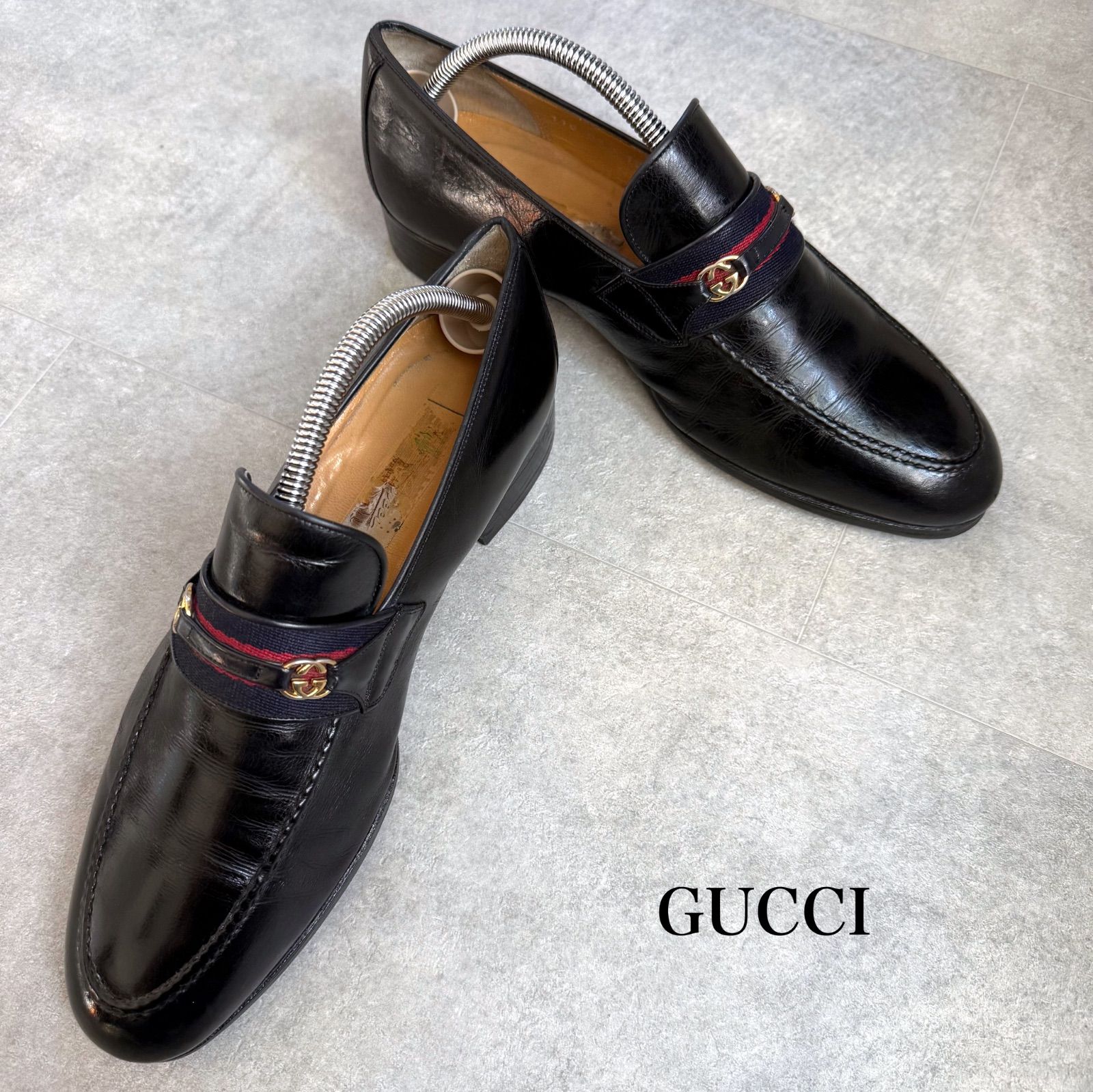 GUCCI グッチ インターロッキング ウェブ ローファー シェリーライン