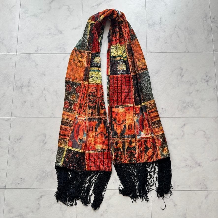 専用　DOLCE&GABBANA マフラー DOLCE&GABBANA◇マフラー/ウール/BLK/総柄/メンズ : セカンド