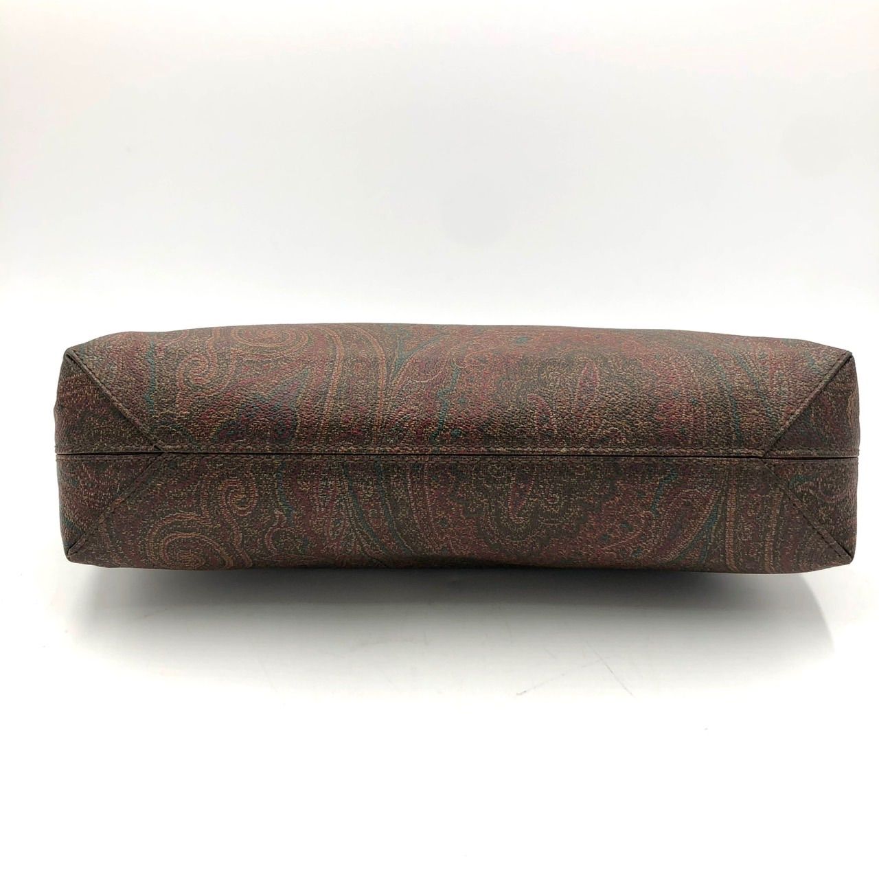 エトロ ETRO ハンドバッグ べっ甲ハンドル ペイズリー柄 ブラウン 茶