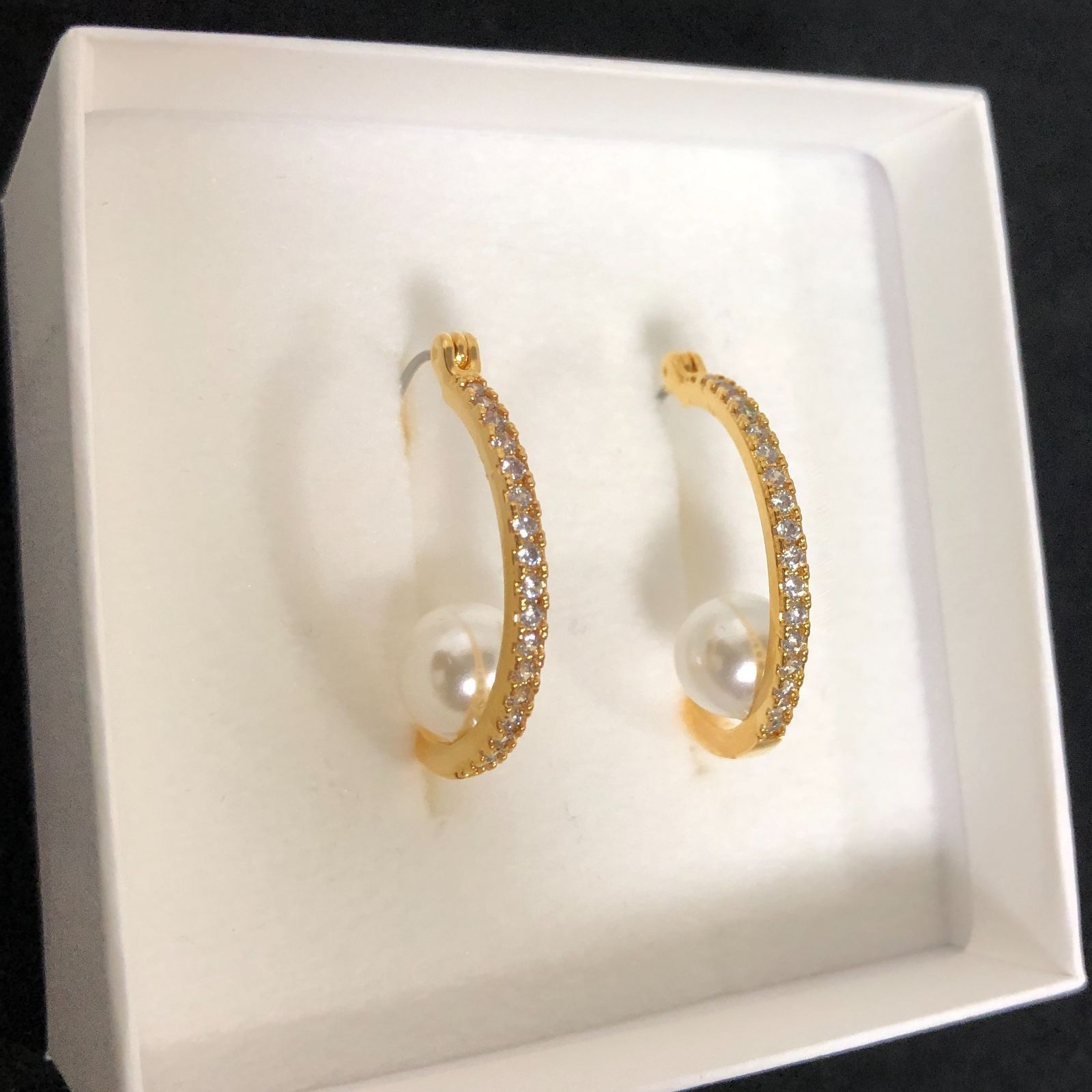 箱あり】JAL限定デザイン STELLAR HOLLYWOOD フープピアス シェル