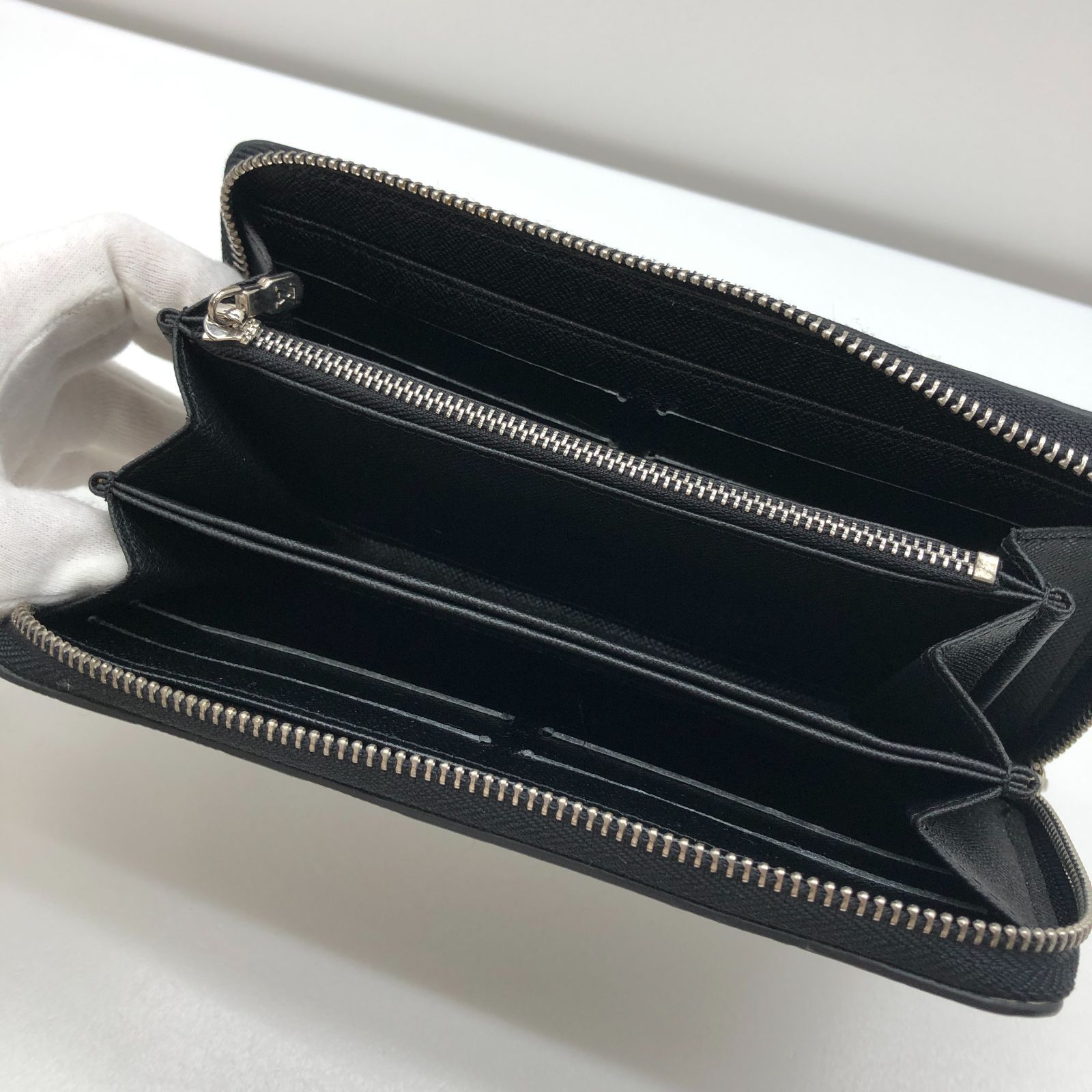 LOUIS VUITTON 長財布 ブラック レザー ダミエ ルイヴィトン SGMT26