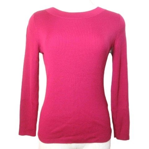 ほぼ未使用♡2021年 アナイ ウール ニット ボリュームスリーブ 38 アナイ ANAYI リブニット 長袖 プルオーバー ウール 38 M相当 ピンク系