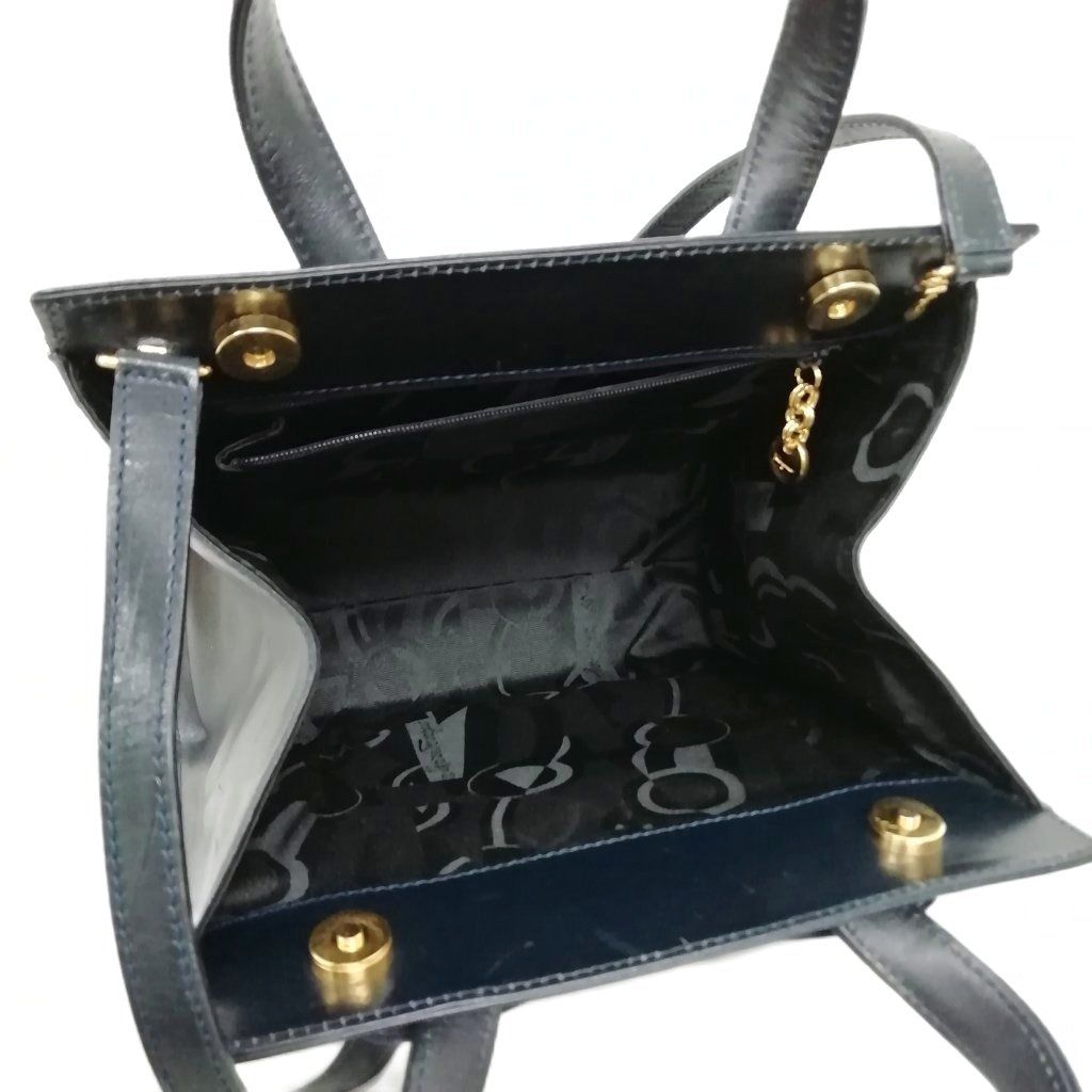 ✨サルヴァトーレフェラガモ✨ハンドバッグ ヴァラ ネイビー 2way レザー サルヴァトーレフェラガモ Salvatore Ferragamo ヴァラ VARA