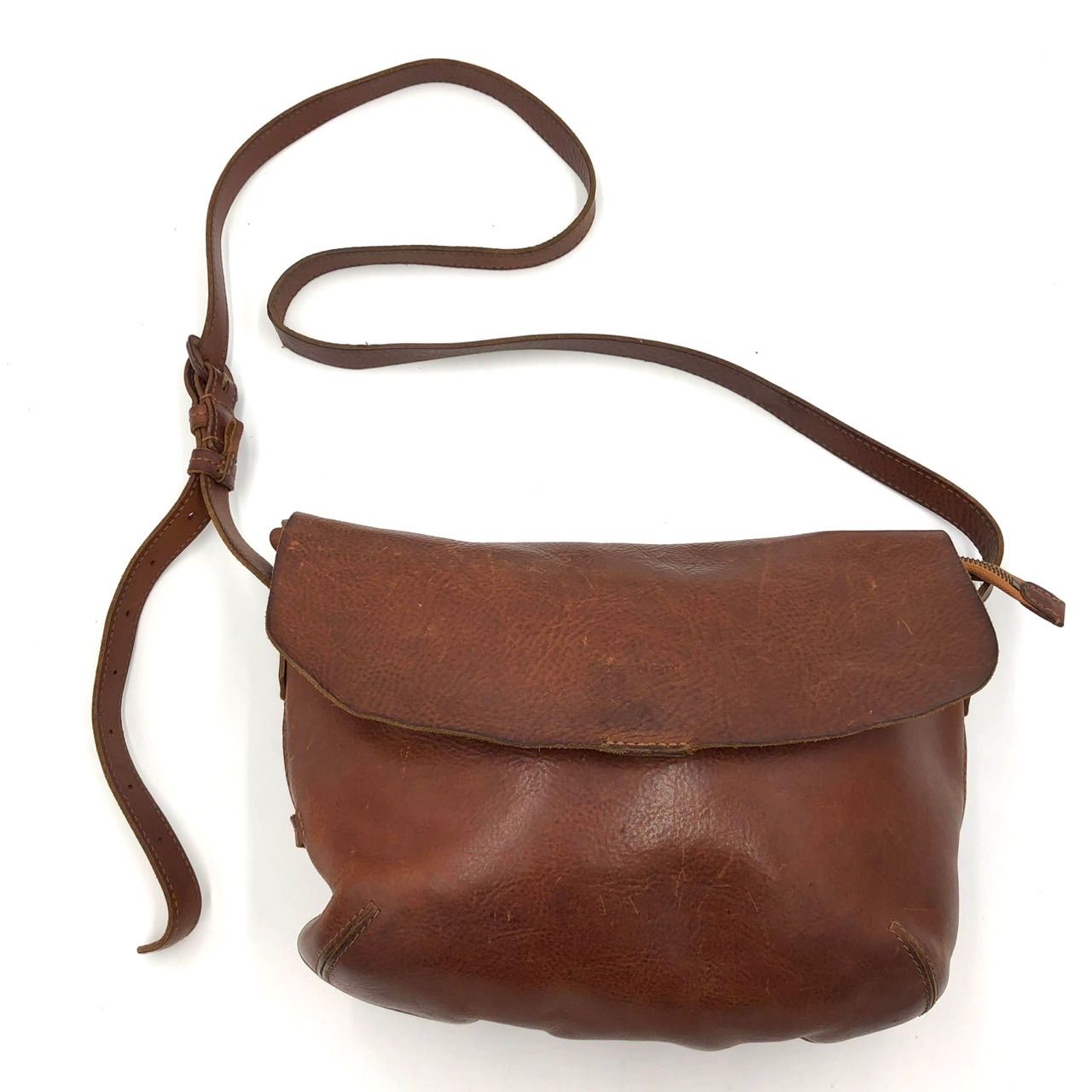 genten ゲンテン ショルダーバッグ レザー 本革 ブラウン 茶 斜め掛け