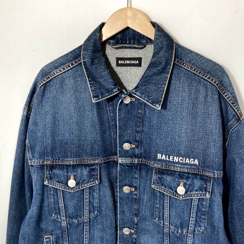 BALENCIAGA バックロゴデニムジャケット Gジャン ブルゾン オーバー