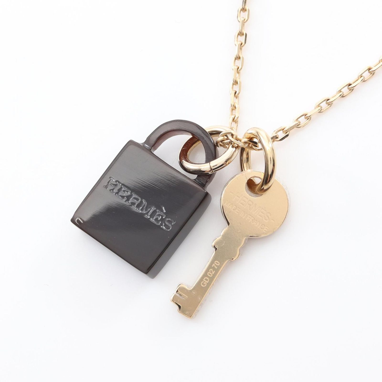 エルメス HERMES ネックレス アミュレット パドロックPM GP（ゴールド 