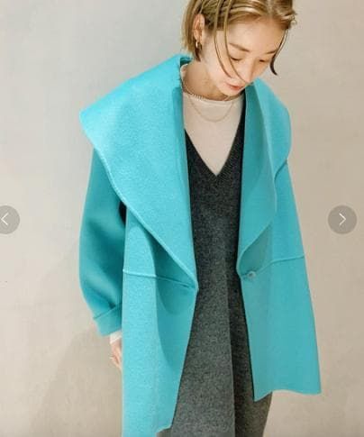 美品 Plage プラージュ ハミルトンワイドカラーショートコート