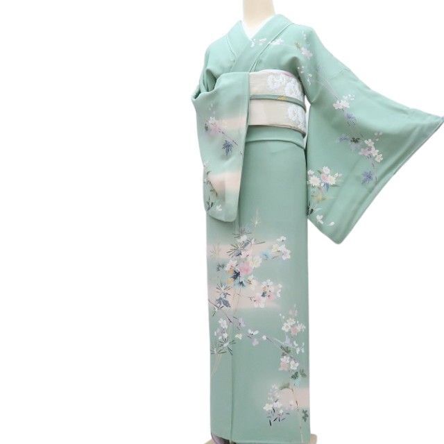 百華❀Y4278◇作家物落款 手描き友禅 手縫い仕立て 正絹 訪問着 着物