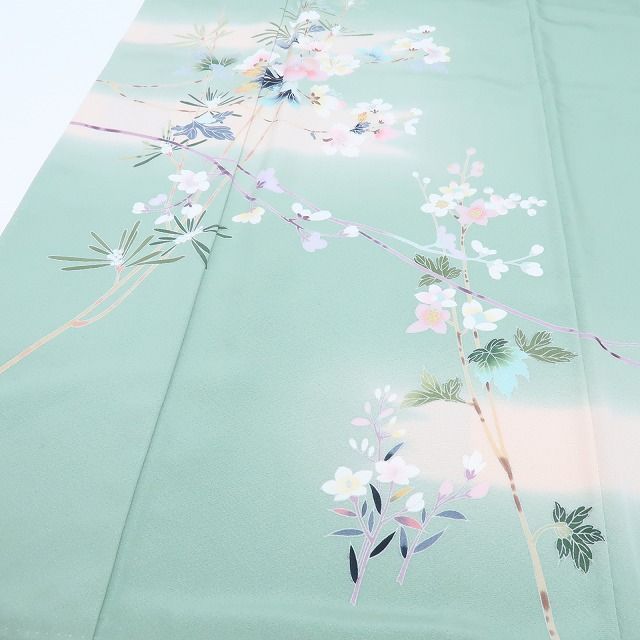 Y3721◇美品 正絹 作家物落款 手描き友禅 手縫い仕立て 訪問着 着物 百華❀Y4278◇作家物落款 手描き友禅 手縫い仕立て 正絹 訪問着 着物