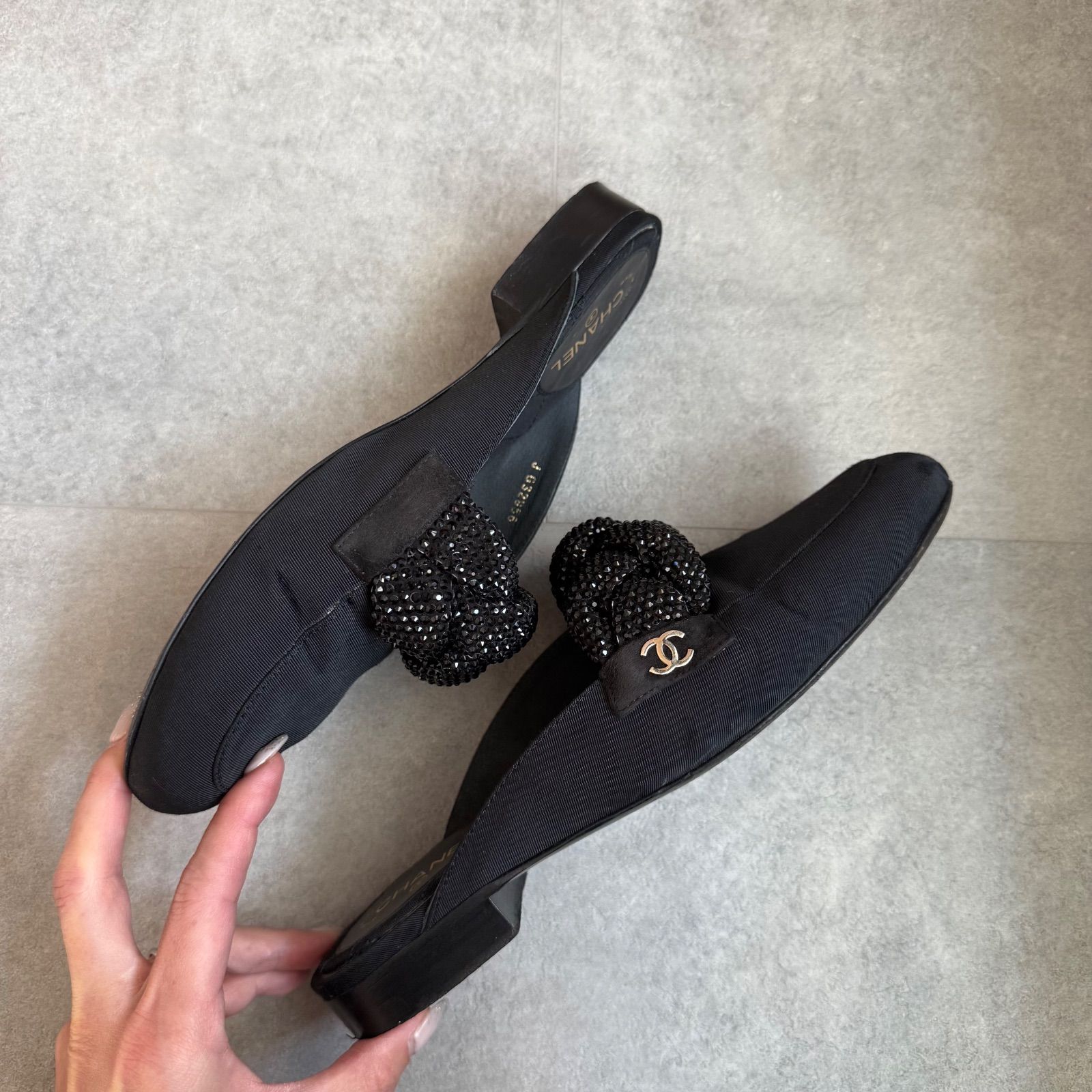 CHANEL シャネル ココマーク ストーン サンダル フラットシューズ