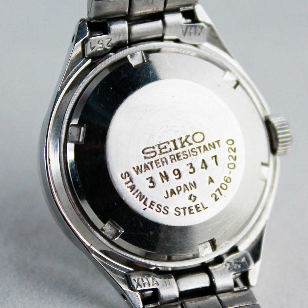 T68 SEIKO 2706-0220 自動巻き 21石 レディース デイデイト レッド文字 
