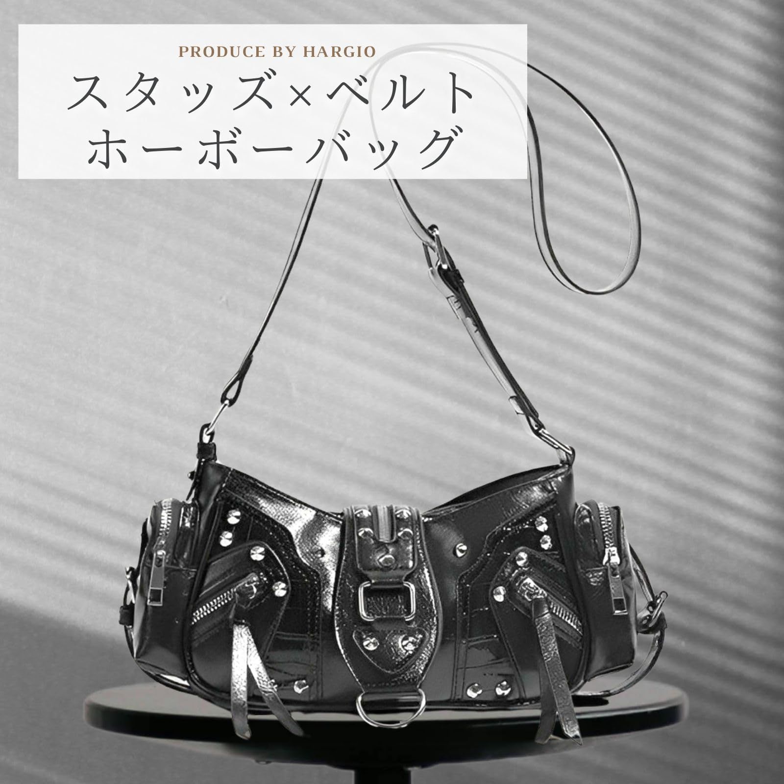 未使用級✨極美品 OSOI ホーボーバッグ 23s y2k バックル ブラック ハルジオ] ホーボーバッグ ショルダーバッグ レディース ミニ