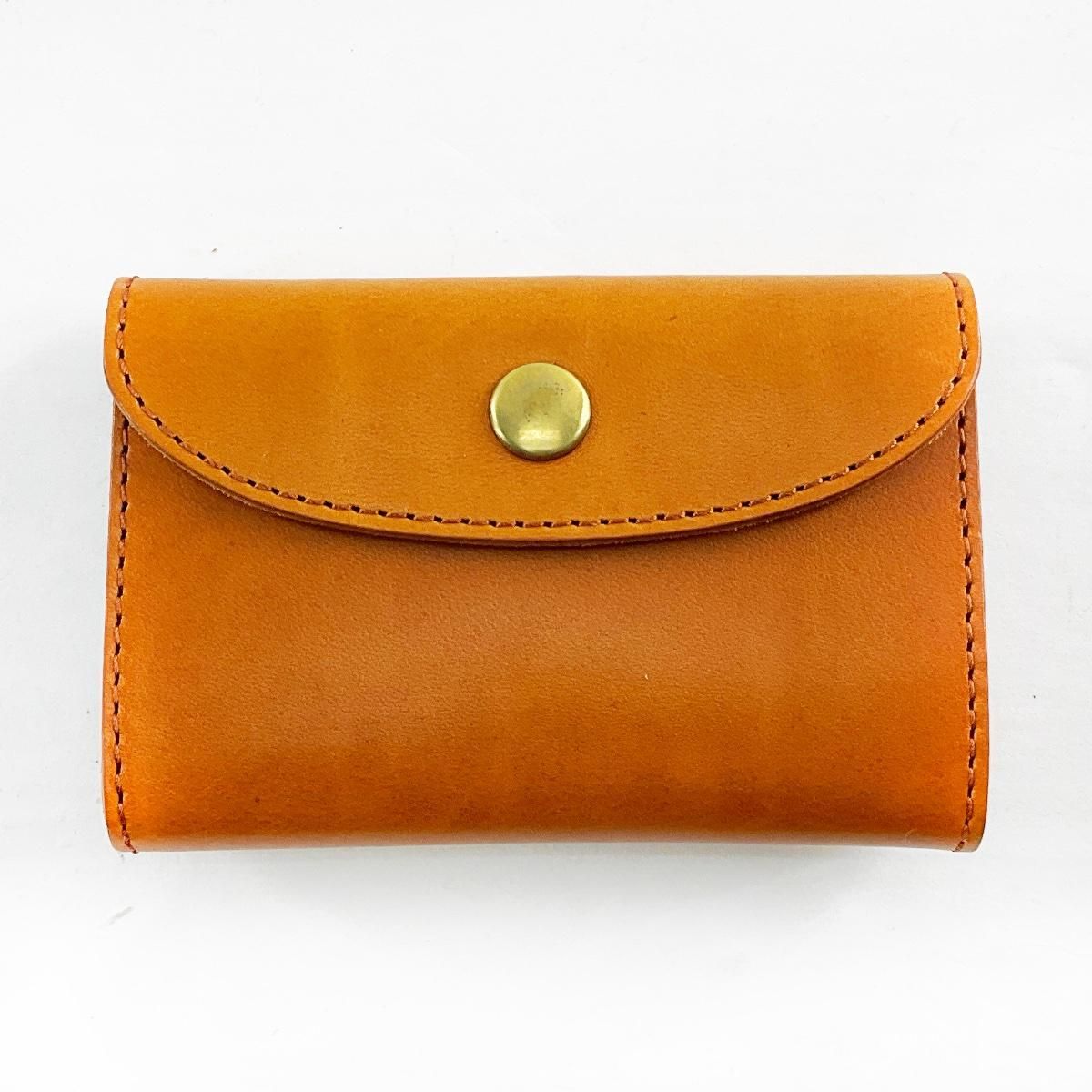 牛革 コインケース 小銭入れ 三つ折財布 日本製 コインキャッチャー レンガ