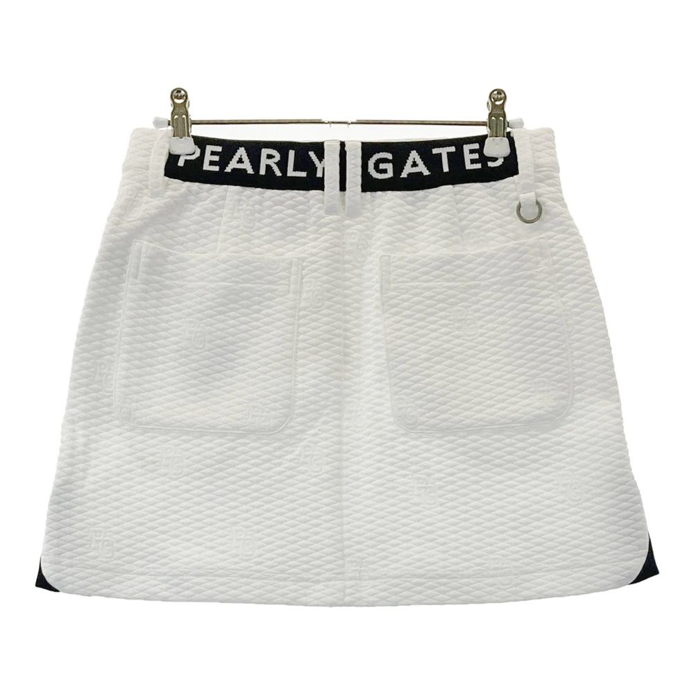 パーリーゲイツゴルフ用ホワイトスカート サイズ：0 PEARLY GATES パーリーゲイツ 2023年モデル スカート 総柄