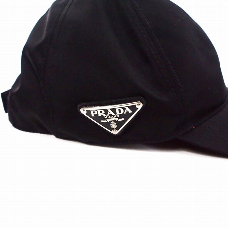 プラダ PRADA ロゴ ナイロンキャップ 帽子 L ブラック 黒 - メルカリ