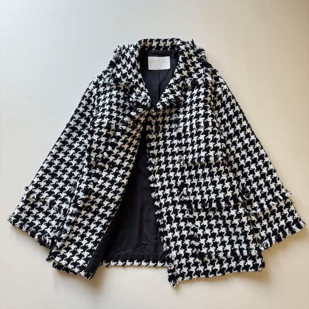 極美品 TOMORROWLAND BALLSEY 千鳥格子 ツイードコートジャケット