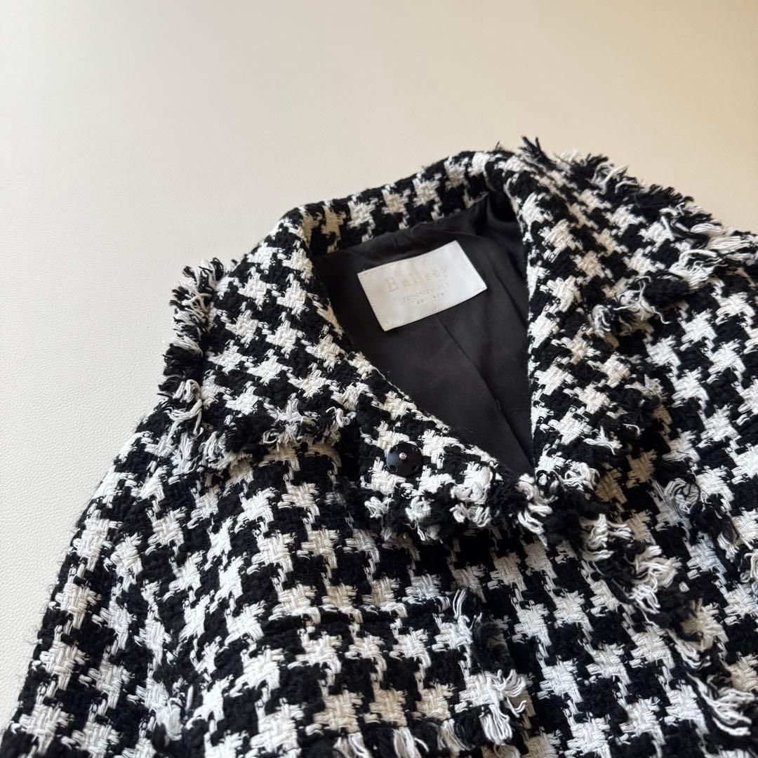 極美品 TOMORROWLAND BALLSEY 千鳥格子 ツイードコートジャケット