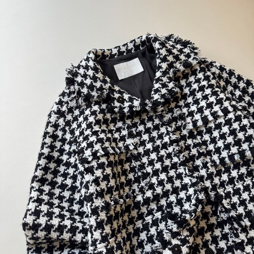 極美品 TOMORROWLAND BALLSEY 千鳥格子 ツイードコートジャケット