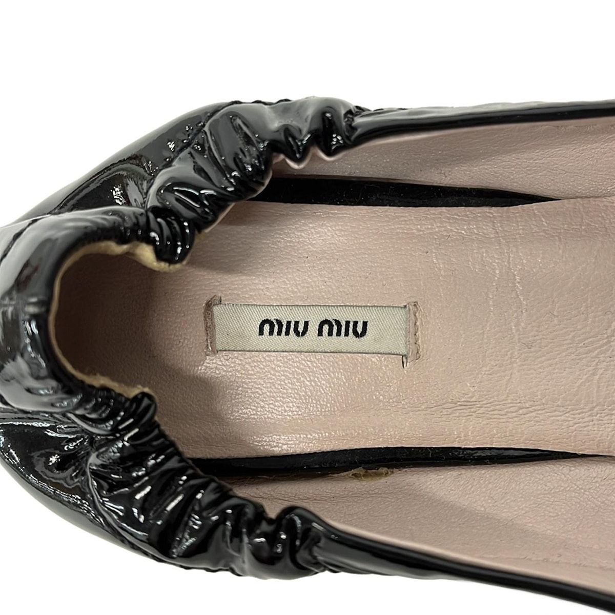 miumiu(ミュウミュウ) フラットシューズ 36 レディース - 黒×シルバー