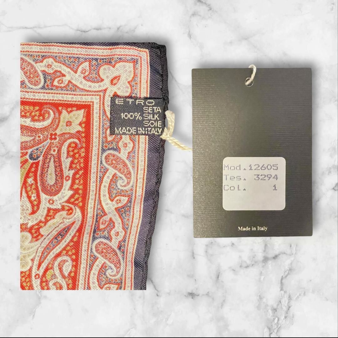 超美品【ETRO】シルクシフォンペーズリープリントスカーフ