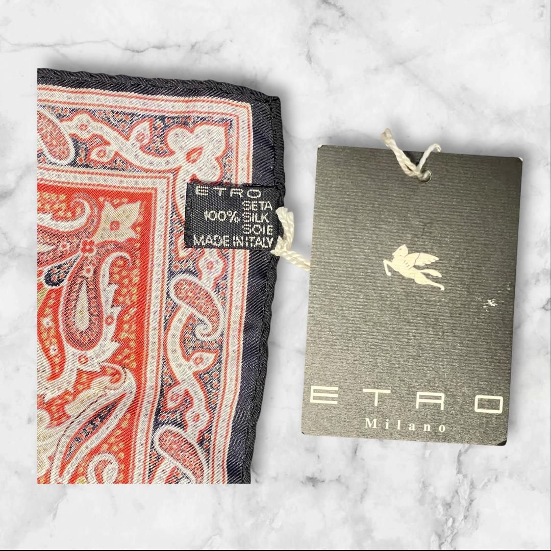【定番】ETRO スカーフ　大判　ペイズリー　シルク100% 薄手　正方形 定番】ETRO スカーフ 大判 ペイズリー シルク100% 薄手 正方形